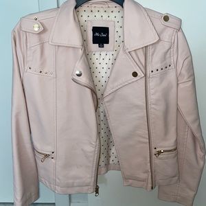 Baby pink leather jacket